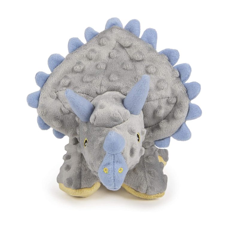 godog®-dinostm-frillstm-with-chew-guard-technologytm-durable-plush-squeaker-dog-toy-gray-large