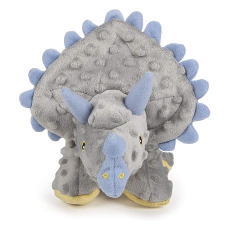 Godog® Dinos™ Frills™ With Chew Guard Technology™ Durable Plush Squeaker Dog Toy, Teal, Small