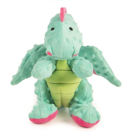 Godog® Dragons™ With Chew Guard Technology™ Durable Plush Squeaker Dog Toy, Seafoam, Large