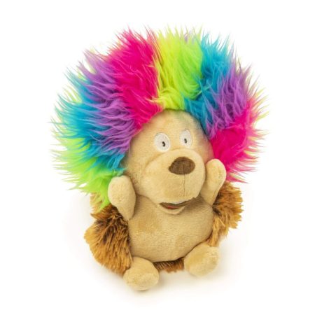 Godog® Silent Squeak™ Crazy Hairs Hedgehog With Chew Guard Technology™ Durable Plush Dog Toy, Large