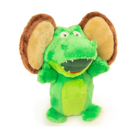 Godog® Silent Squeak™ Flips Gator Monkey With Chew Guard Technology™ Durable Plush Dog Toy, Large