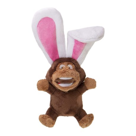 Godog® Silent Squeak™ Flips Monkey Rabbit With Chew Guard Technology™ Durable Plush Dog Toy, Small
