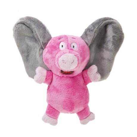 Godog® Silent Squeak™ Flips Pig Elephant With Chew Guard Technology™ Durable Plush Dog Toy, Small
