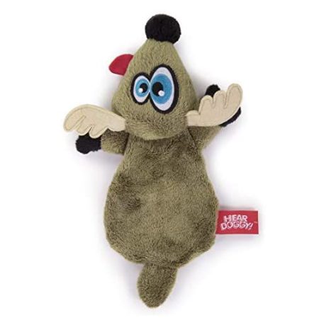 Hear Doggy! Flattie Deer With Silent Squeak Technology Plush Dog Toy