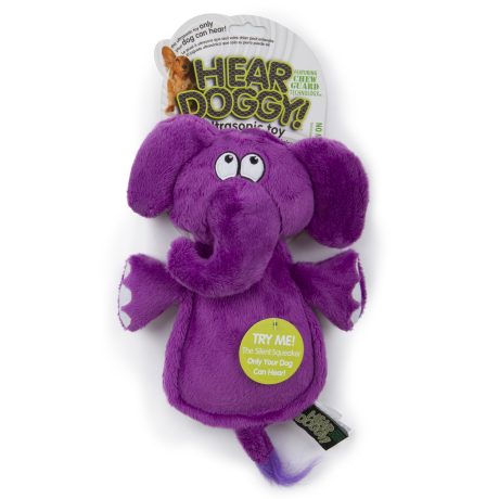 Hear Doggy!Flattie Elephant With Chew Guard Technology and Silent Squeak Technology Plush Dog Toy