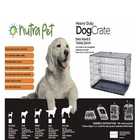 Nutrapet Double Door Crate W Divider Panel Extra Small 62x44x51.5 Cms