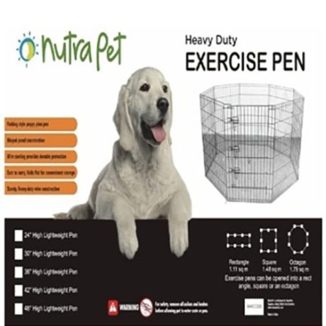 Nutrapet High Lightweight Exercise Pen- Black Powder Coated 24 Inches