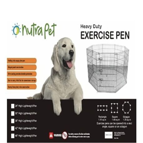 Nutrapet High Lightweight Exercise Pen- Black Powder Coated 30 Inches