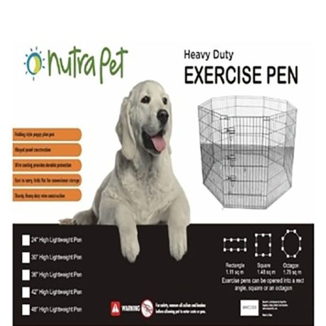 Nutrapet High Lightweight Exercise Pen- Black Powder Coated 42 Andinches