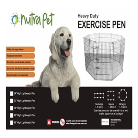 Nutrapet High Lightweight Exercise Pen- Black Powder Coated 48 Inches