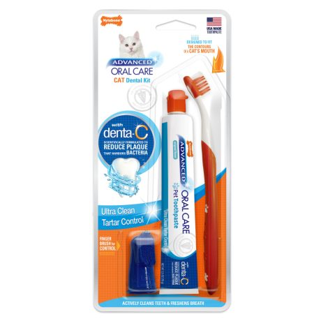 Nylabone Advanced Oral Care Cat Dental Kit One Size Dental Hygiene