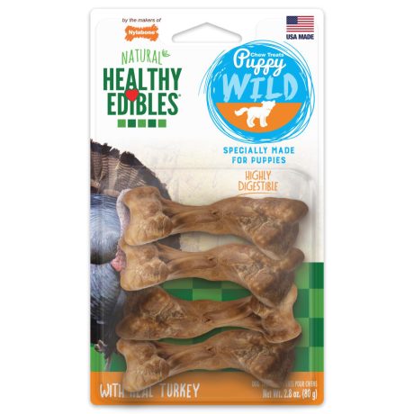Nylabone Healthy Edibles Wild Puppy Turkey 4Ct Regular Edible Treats