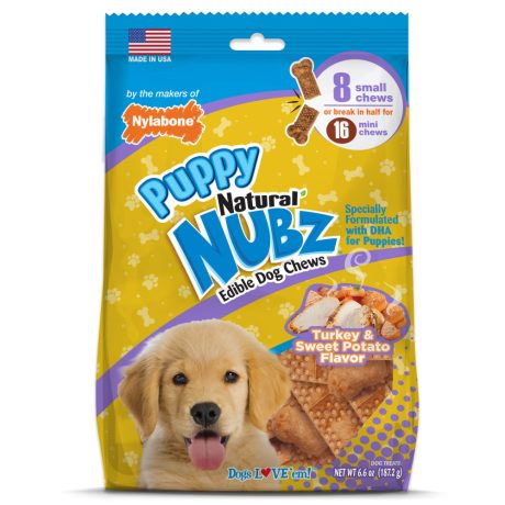 Nylabone Nubz Puppy Turkey & Sweet Potato 8Ct Pouch (In Shelf Tray) Small Edible Treats