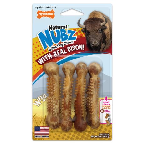 Nylabone Nubz Wild Bison 4Ct Card Small Edible Treats
