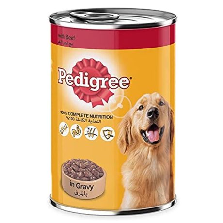 Pedigree Beef Chunks in Gravy, Wet Dog Food, Can, 400 gm