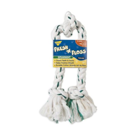 Petmate Fresh 'n Floss 3knot Tug Large Spearmint