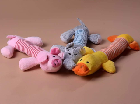 Plush Pet Squeakz Ducky/piggy/ely Dog Toy - 24 X 14cm(1pc)