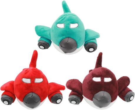 Plush Pet Squeakz Fliers ( Green/maroon/red) Dog Toy - 20 X 10cm(1pc)