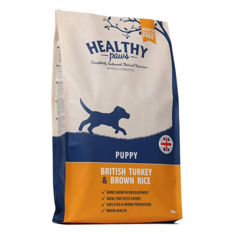 Healthy Paws British Turkey & Brown Rice Puppy 6kg