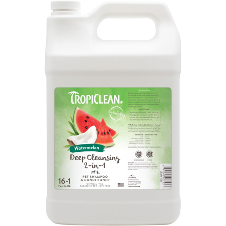 TropiClean Watermelon Refreshing 2-in-1 Pet Shampoo & Conditioner for pets, 1 gallon