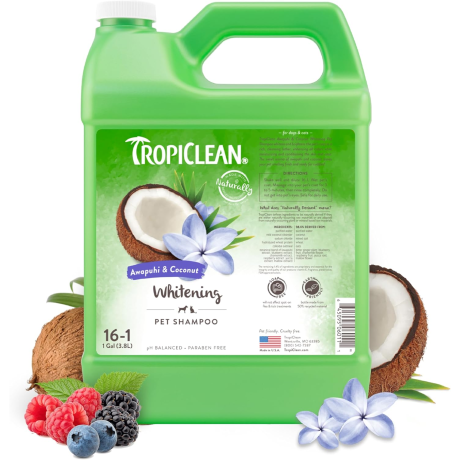 TropiClean Awapuhi & Coconut Whitening Shampoo for Pets, 1 gallon