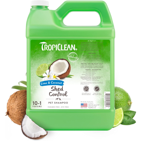 TropiClean Lime & Coconut Shed Control Shampoo for Pets, 1 gallon