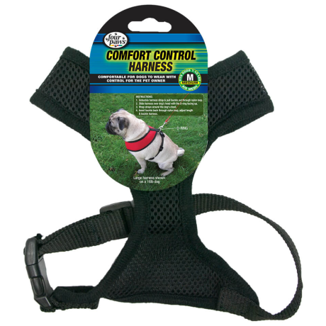 Four Paws Comfort Control Harness MD Black