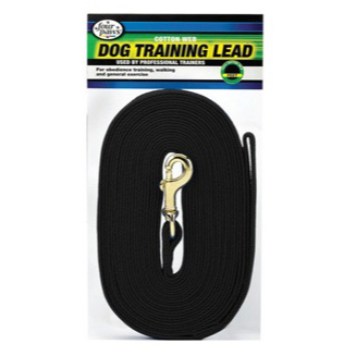 Four Paws Cotton Web Lead Black 10'