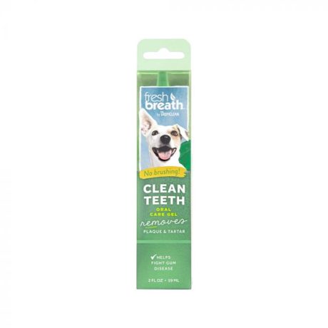 TropiClean Fresh Breath No Brushing Clean Teeth Dental & Oral Care Gel for Dogs, 2oz