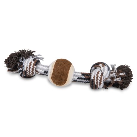 Vadigran Cotton Rope 2 Knots + Tennisball Brown 20cm
