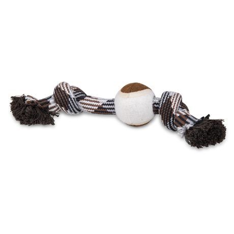 Vadigran Cotton Rope 2 Knots + Tennisball Brown 30cm