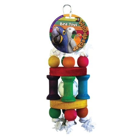 Woodpecker Bird Toy Bell Cage With Bell 26x7.5 Cm